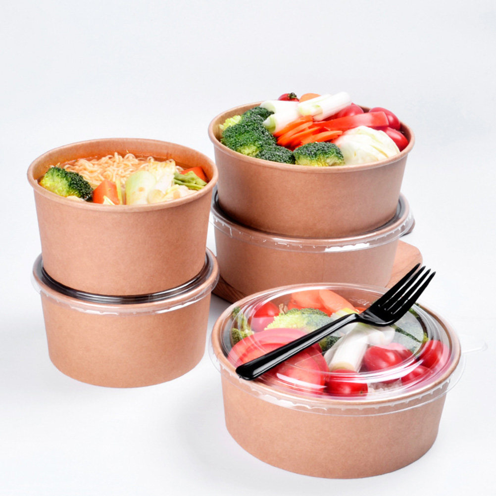 Kraft Paper Box - 20 шт. одноразовых мисок из крафт-бумаги,